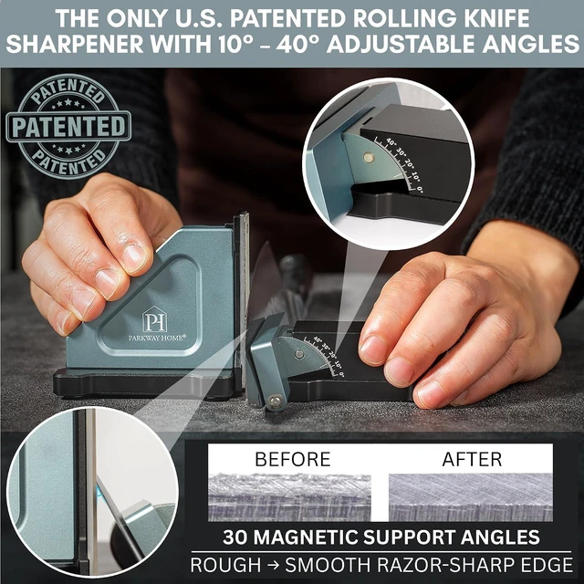 Alt view image 2 of 7 - Rolling Knife Sharpener, Kitchen Knife Sharpener with Adjustable Angle