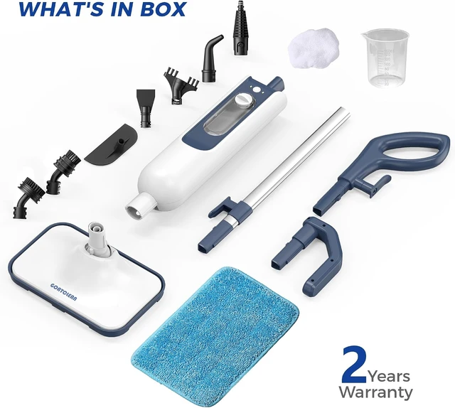 Alt view image 7 of 7 - 11in1 DualMode Steam Mop, Rotated Head, 13.5 Fl Oz Tank Up to 20 Mins Steam Cleaner for Home, 20S Fast Heat, Long Cord, Multifunctional Floor Steamer for Hardwood, Tile, Carpet, Walls (Rice White)