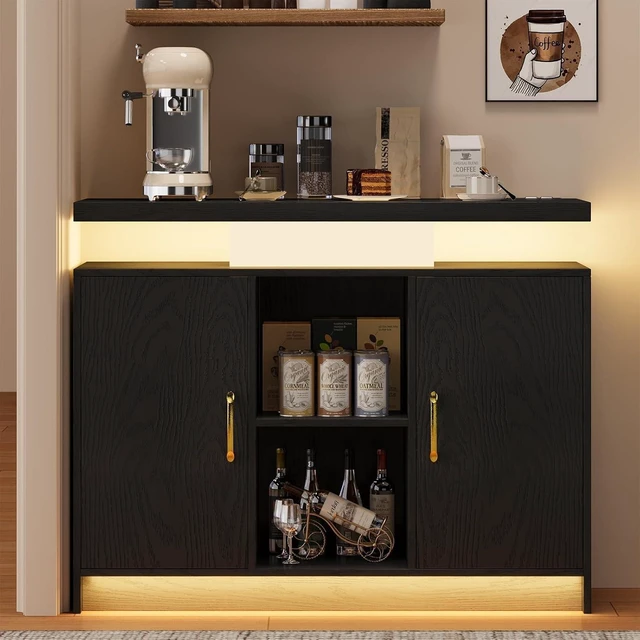 Main image of 40-Inch Coffee Bar Cabinet with Storage and Charging Station