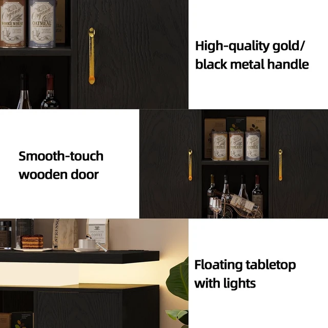 Alt view image 6 of 7 - 40-Inch Coffee Bar Cabinet with Storage and Charging Station