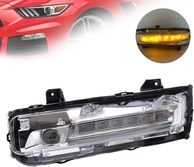 Alt view image 3 of 7 - LED Fog Light Assembly, For Ford Mustang 2018-2020, DRL & Turn Signal, Direct Replacement JR3B-13200-C JR3B-13201-C (Left Driver Side)