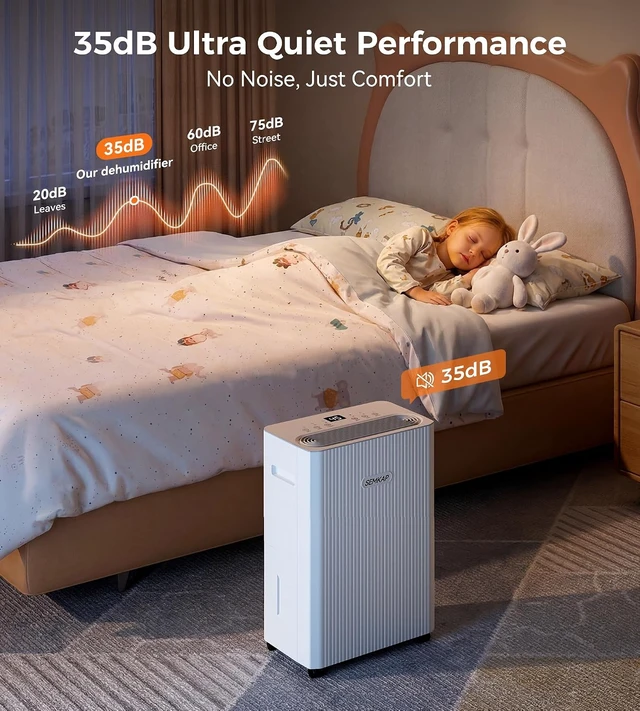 Alt view image 7 of 7 - 2500 Sq.Ft Max 32 Pints Dehumidifier for Basement with Drain Hose
