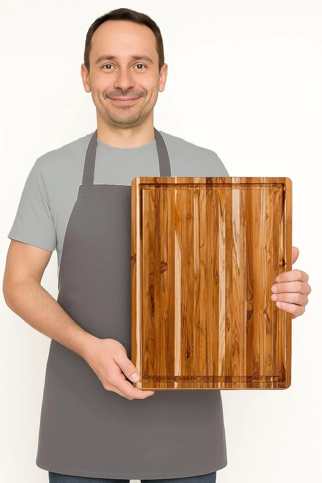 Alt view image 6 of 7 - Large Carving Board with Juice Groove & Conditioning Oil Set
