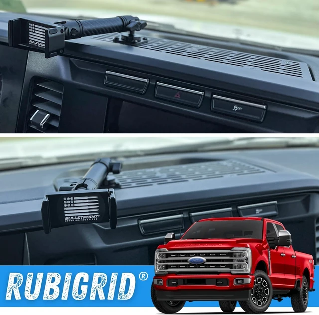 Alt view image 2 of 7 - RubiGrid Metal Dash Mount Phone Holder Multi-Device Mount Compatible with 2023+ Ford Super Duty (Spring-Loaded)