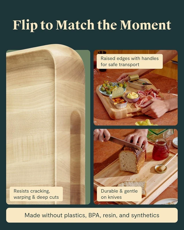 Alt view image 5 of 7 - 3-Piece Prep and Serve Butcher Block Set