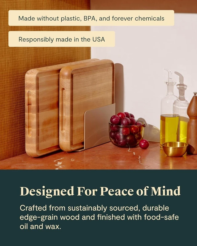 Alt view image 4 of 7 - 3-Piece Prep and Serve Butcher Block Set