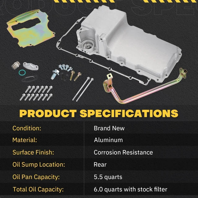 Alt view image 3 of 7 - LS Swap Retrofit Engine Aluminum Oil Pan Kit For 1955-1987 GM LS1 LS6 LS2 LS3 LSX 4.8L 5.3L 6.0L 6.2L LS Gen III & GEN IV V8 Engines Low Profile 302-1