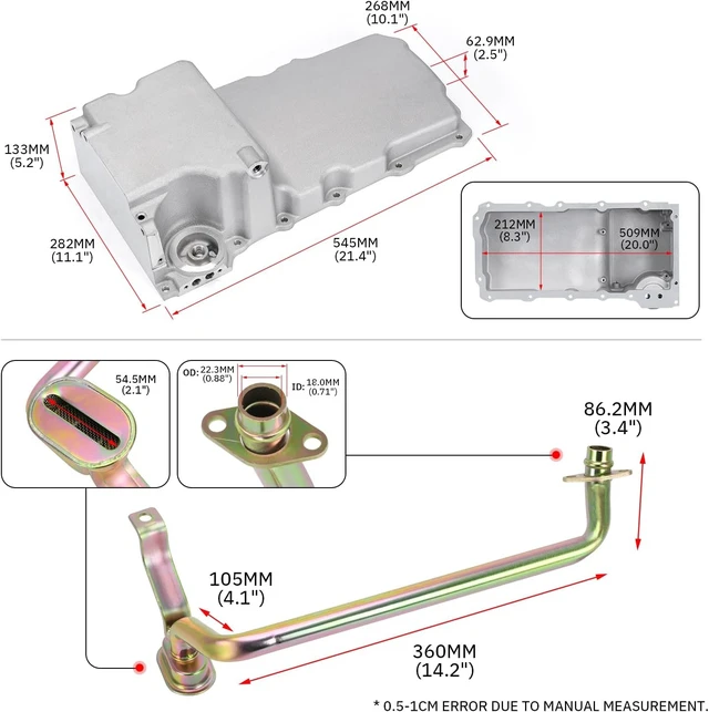 Alt view image 7 of 7 - LS Swap Retrofit Engine Aluminum Oil Pan Kit For 1955-1987 GM LS1 LS6 LS2 LS3 LSX 4.8L 5.3L 6.0L 6.2L LS Gen III & GEN IV V8 Engines Low Profile 302-1