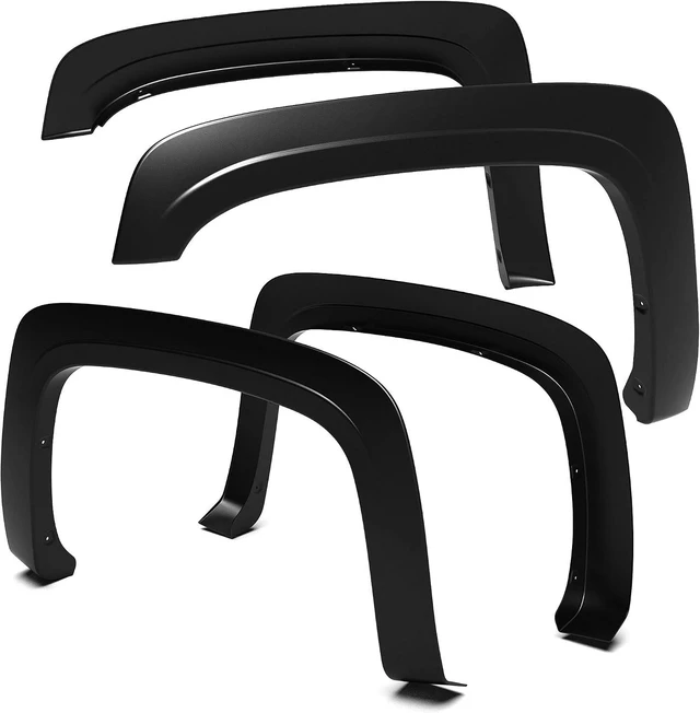 Main image of Fender Flare Compatible with 2007-2013 Chevy Silverado 1500 2500 3500HD (Not Fit 07 Classic) 6.5' & 8' Bed, Fine-Textured Black Paintable Factory Style 4pc