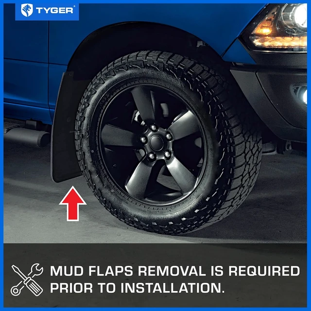 Alt view image 3 of 7 - Fender Flare Compatible with 2009-2018 Dodge Ram 1500; 2019-2024 Classic (Not fit R/T Rebel Warlock), Rough Textured Black Bolt-Riveted Style 4pc