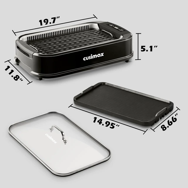 Alt view image 6 of 7 - Indoor Grill, Smokeless Grill Indoor, 1500W Electric Grill Griddle