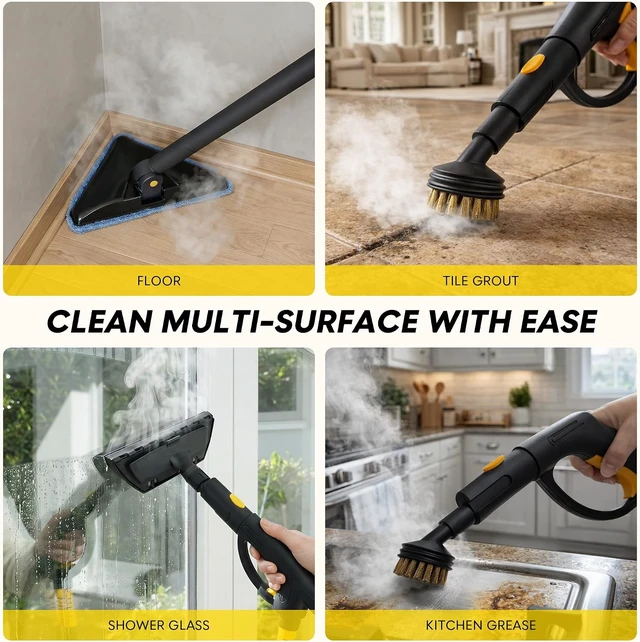Alt view image 3 of 7 - 22-in-1 275°F Heavy-Duty Steam Cleaner for Home for Bathroom Kitchen Floor