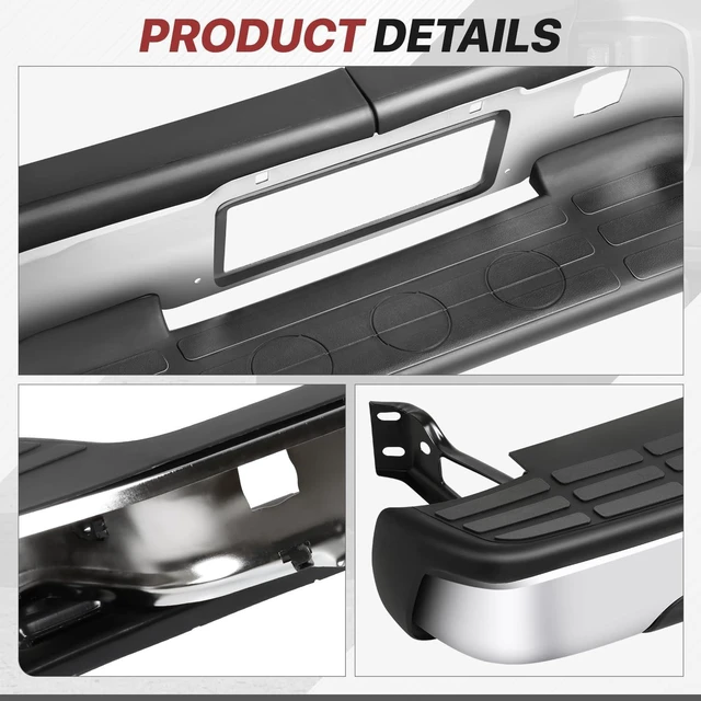 Alt view image 4 of 6 - Rear Step Bumper Fit 99-06 Chevy Silverado GMC Sierra 1500 2500