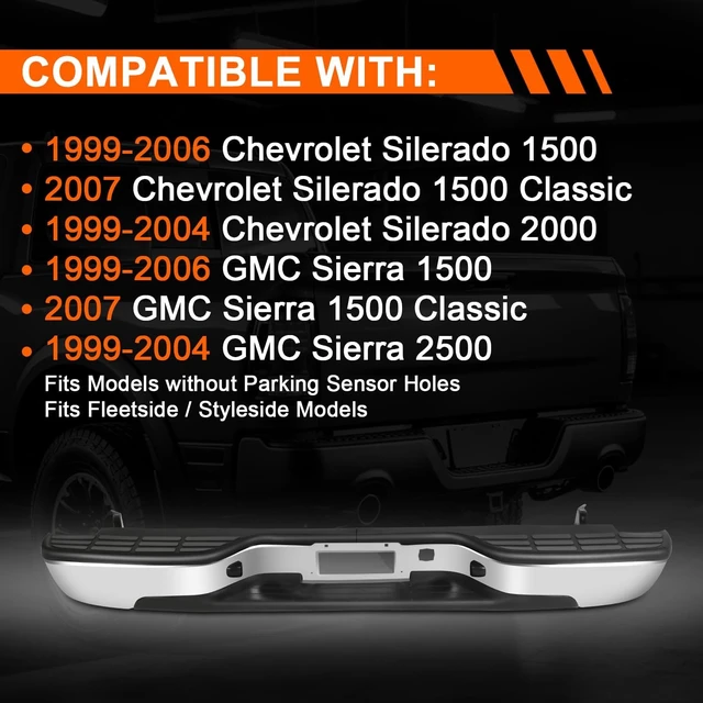 Alt view image 7 of 7 - Chrome Rear Step Bumper for 99-06 Silverado Sierra 1500 2500