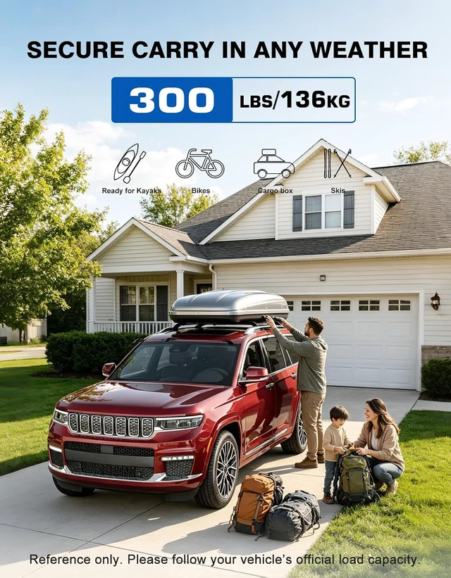 Alt view image 3 of 7 - Roof Rack Cross Bars for 2021-2026 Jeep Grand Cherokee L & Grand Cherokee