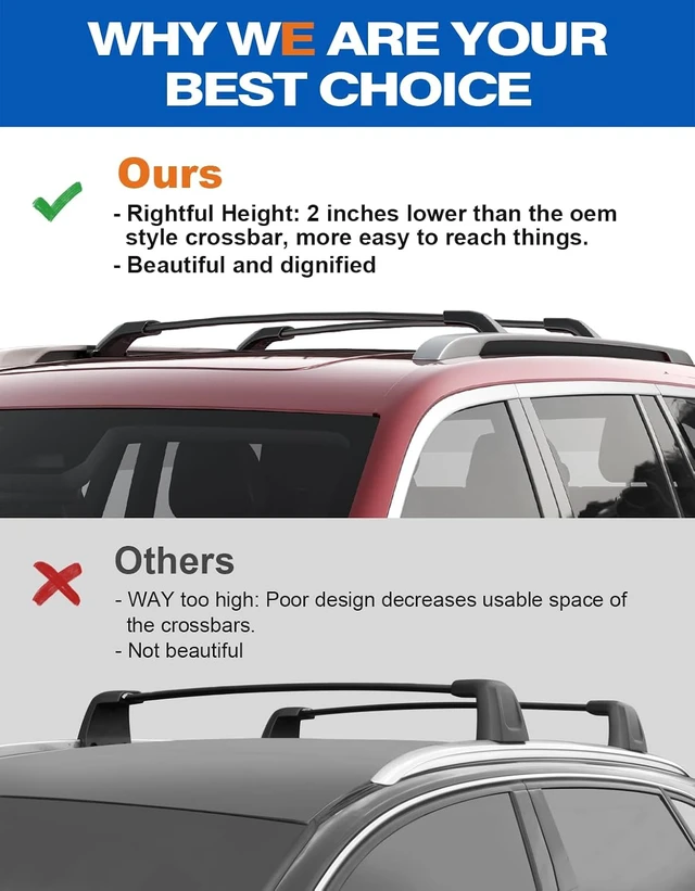 Alt view image 4 of 7 - Roof Rack Cross Bars for 2021-2026 Jeep Grand Cherokee L & Grand Cherokee