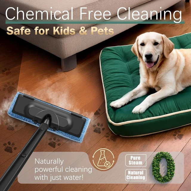 Alt view image 4 of 7 - Steam Cleaner with 28 Accessories for Home, 1800W Powerful Multipurpose Steam Mop with 1.5L Tank for Floor Cleaning, Chemical-Free Heavy Duty Steamer for Cleaning Floors, Couch, Tile, Grout and Car