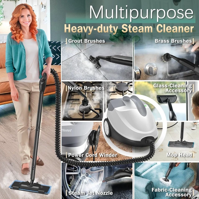 Alt view image 5 of 7 - Steam Cleaner with 28 Accessories for Home, 1800W Powerful Multipurpose Steam Mop with 1.5L Tank for Floor Cleaning, Chemical-Free Heavy Duty Steamer for Cleaning Floors, Couch, Tile, Grout and Car