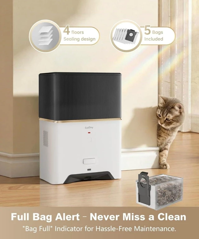 Alt view image 5 of 7 - Touchless Vacuum Dustpan, 26kPa Suction, Bagged, Auto/Manual Mode