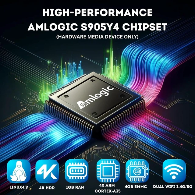 Alt view image 2 of 7 - MAG544w3 TV Set-Top Box - 4K HDR TV Streaming Device with Amlogic S905Y4 Chipset, 1GB DDR4 RAM, 4GB Flash Memory, Dolby Digital Plus, Linux 4.9, Dual-Band WiFi, USB 2.0, HDMI Cable and Remote