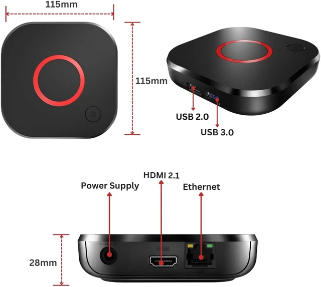 Alt view image 6 of 7 - MAG544w3 TV Set-Top Box - 4K HDR TV Streaming Device with Amlogic S905Y4 Chipset, 1GB DDR4 RAM, 4GB Flash Memory, Dolby Digital Plus, Linux 4.9, Dual-Band WiFi, USB 2.0, HDMI Cable and Remote