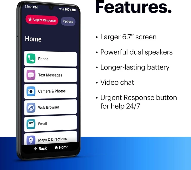 Alt view image 3 of 7 - Jitterbug Smartphone for Seniors, No SIM Needed, Smart4