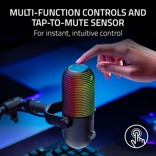 Alt view image 6 of 7 - Seiren V3 Chroma 32Bit DSP, USB-C Microphone for PC & Mac, Black