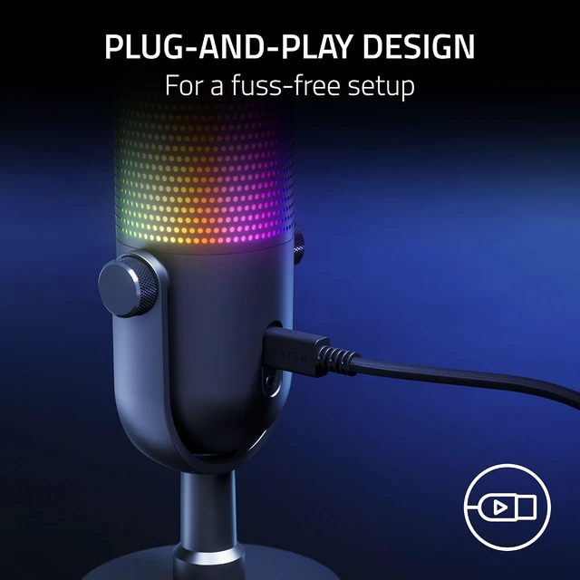 Alt view image 7 of 7 - Seiren V3 Chroma 32Bit DSP, USB-C Microphone for PC & Mac, Black