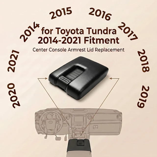 Alt view image 2 of 6 - Center Console Armrest Lid Compatible with Toyota Tundra 2014-2021