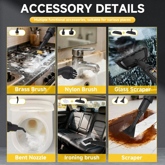 Alt view image 6 of 7 - Steam Cleaner, 3-Level Adjustable Handle 1500W Steamer for Cleaning