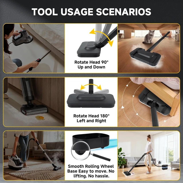 Alt view image 7 of 7 - Steam Cleaner, 3-Level Adjustable Handle 1500W Steamer for Cleaning