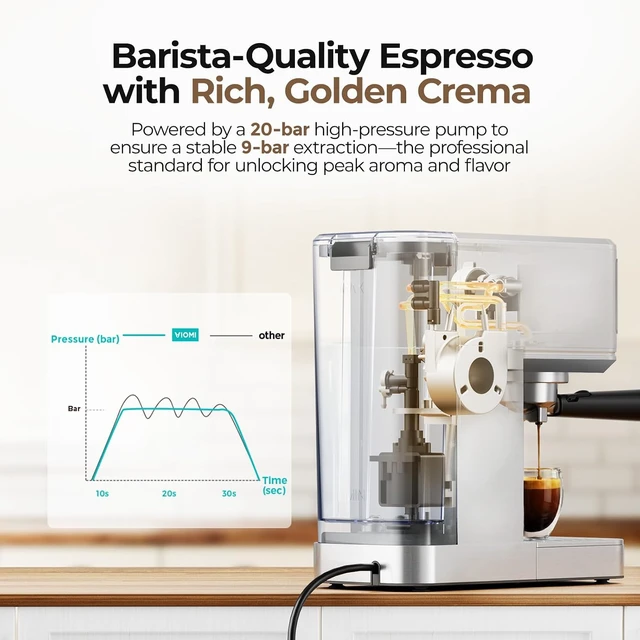Alt view image 3 of 7 - T1A PRO Espresso Machine with Milk Frother, Instant Cold Brew Maker