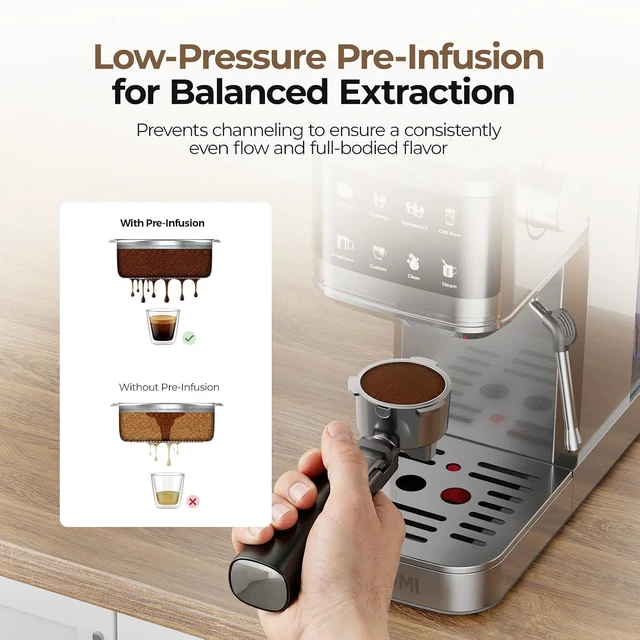 Alt view image 6 of 7 - T1A PRO Espresso Machine with Milk Frother, Instant Cold Brew Maker