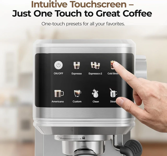 Alt view image 7 of 7 - T1A PRO Espresso Machine with Milk Frother, Instant Cold Brew Maker