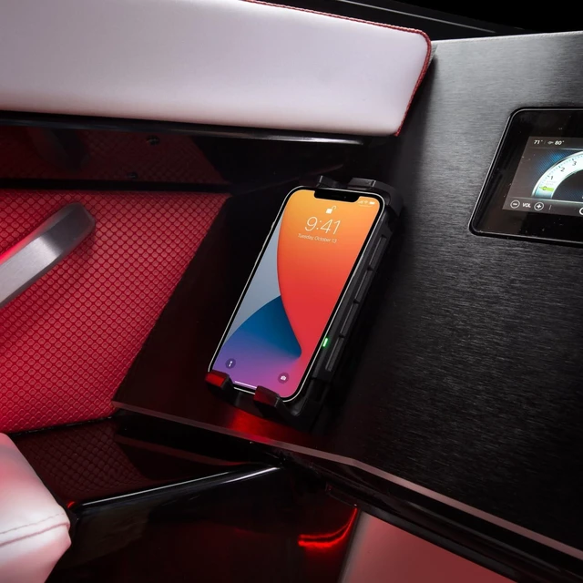 Alt view image 4 of 7 - Active 15W Waterproof Wireless Charger Mount, IPX6 Rated, 12/24V Qi Fast Charging Phone Holder for Boats, RVs & ATVs, One-Hand Docking, Secure Grip, Universal Compatibility