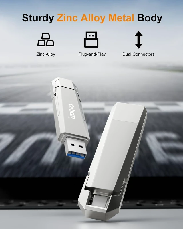 Alt view image 7 of 7 - 1TB External Portable SSD USB Solid State Drive Up to 1000MB/s USB 3.2 Gen 2 Dual Drive Type C + USB A Solid State Thumb Drive