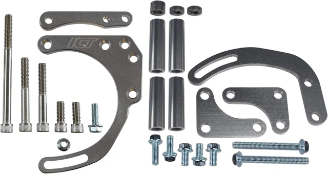 Alt view image 2 of 7 - SBC Alternator/Power Steering Pump Accessory Drive Bracket Kit for Double Hump Heads 305 327 350 383 5.0L 5.7L V8 Designed & Manufactured in the USA 551576