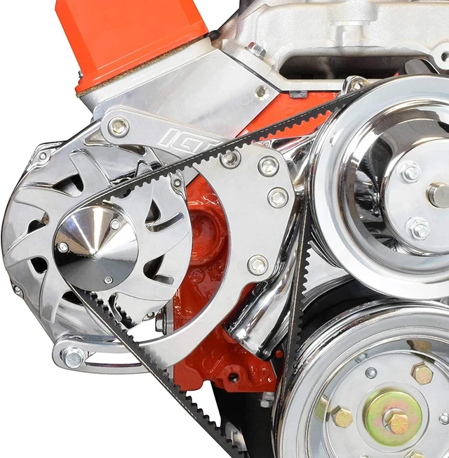 Alt view image 4 of 7 - SBC Alternator/Power Steering Pump Accessory Drive Bracket Kit for Double Hump Heads 305 327 350 383 5.0L 5.7L V8 Designed & Manufactured in the USA 551576
