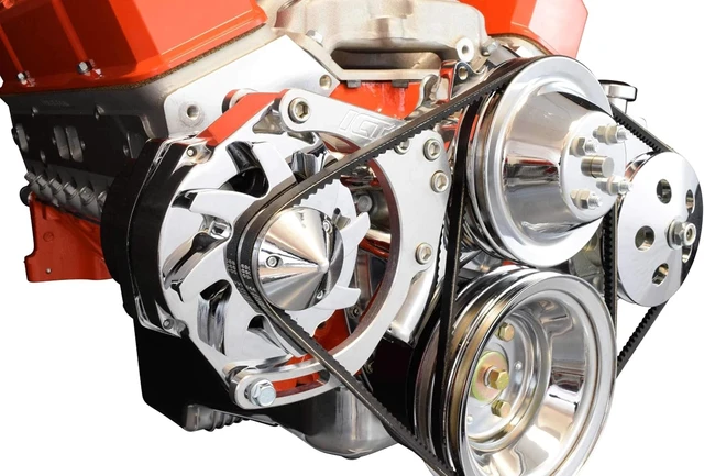 Alt view image 6 of 7 - SBC Alternator/Power Steering Pump Accessory Drive Bracket Kit for Double Hump Heads 305 327 350 383 5.0L 5.7L V8 Designed & Manufactured in the USA 551576
