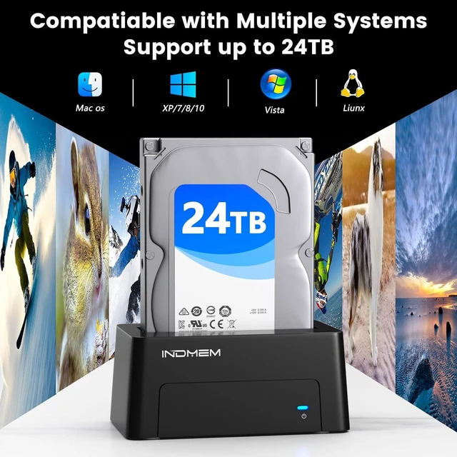 Alt view image 4 of 7 - SAS to USB 3.0 Adapter, SAS/SATA Hard Drive Enclosure Reader Converter Docking Station for 2.5/3.5 inch Server HDD SSD with 12V/2A Power Adapter,Support up to 24TB(New Upgrade)