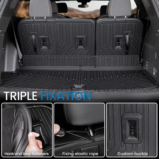 Alt view image 5 of 6 - Floor Mats for Chevy Traverse 2018-2023 7 Seats w/Captain Chair