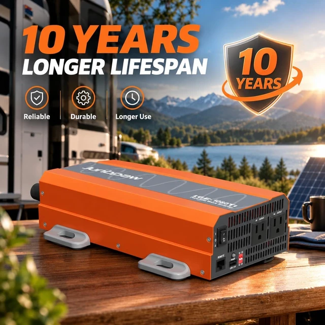 Alt view image 3 of 7 - 1080W Pure Sine Wave Power Inverter 12V to 110/120V50/60HZ93% Efficiency