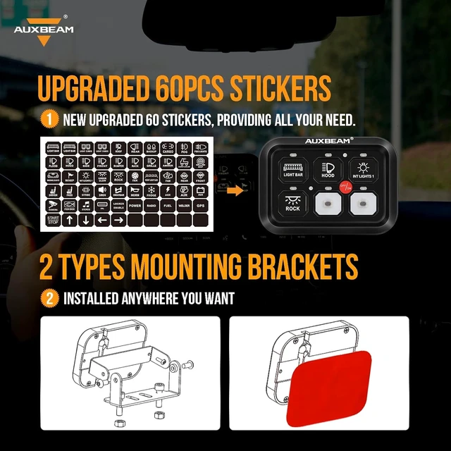 Alt view image 6 of 7 - 6 Gang Switch Panel BC60 Universal Circuit Control Relay System Automatic Dimmable LED Switch Pod Touch Control Panel Switch Box for Car Truck Pickup Boat UTV SUV - Blue, 3 Years Warranty