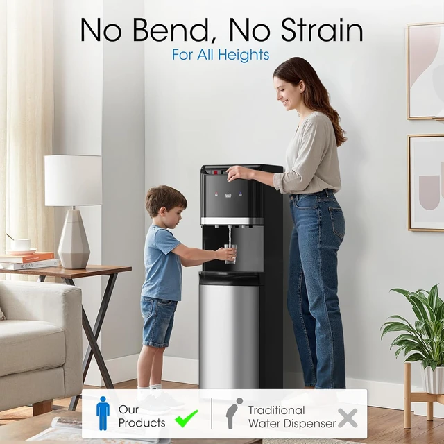 Alt view image 6 of 7 - Bottom Loading Water Cooler Dispenser,Gloss Black