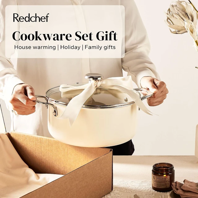 Alt view image 7 of 7 - 14 Pcs Ceramic Nonstick Cookware Set, Pots and Pans Set, Non Toxic