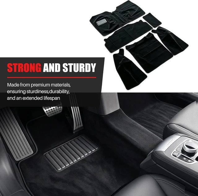 Alt view image 3 of 5 - Full Set Black Carpet Kit Floor Mat 6PCS for Jeep Wrangler YJ 1987-1995