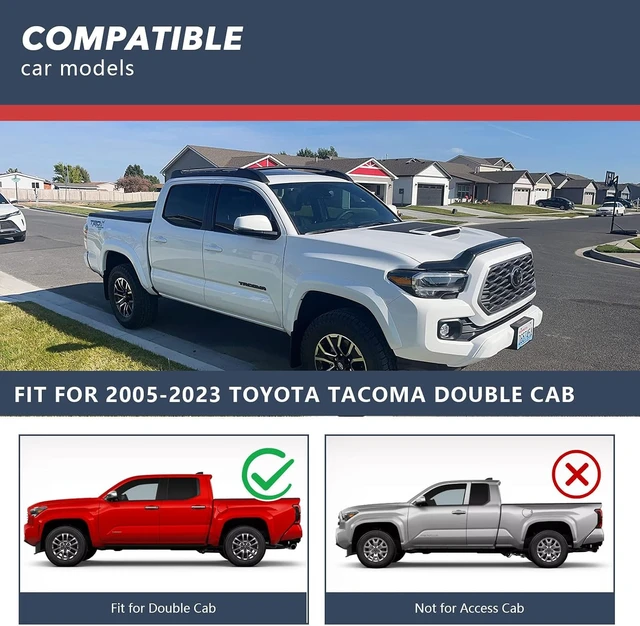 Alt view image 2 of 7 - Roof Rack Cross Bars for 2005-2023 Toyota Tacoma Double Cab 4door