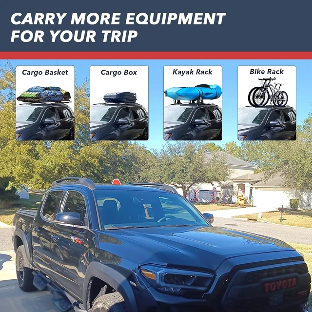 Alt view image 5 of 7 - Roof Rack Cross Bars for 2005-2023 Toyota Tacoma Double Cab 4door