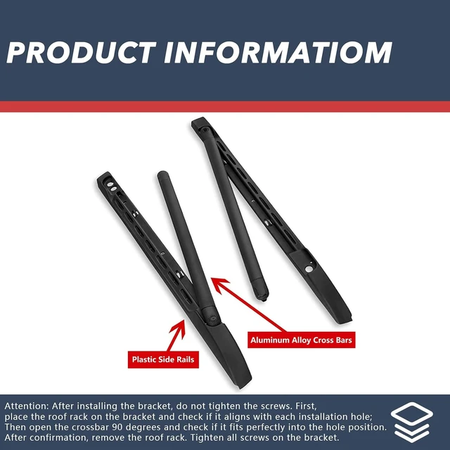 Alt view image 6 of 7 - Roof Rack Cross Bars for 2005-2023 Toyota Tacoma Double Cab 4door
