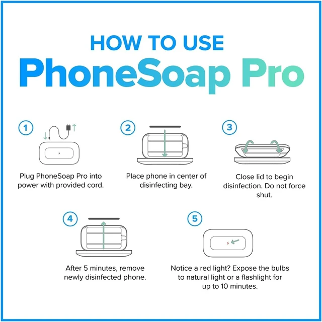 Alt view image 3 of 7 - Pro UV Phone Sanitizer & Fast Charger, 5-Min 360° UV-C, White